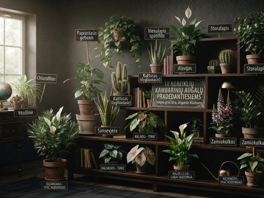 10 nereiklių augalų pradedantiesiems
