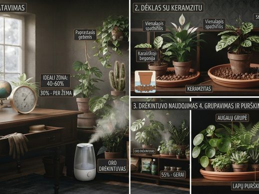 Oro drėgmė bute žiemą: kaip ją pakelti augalams